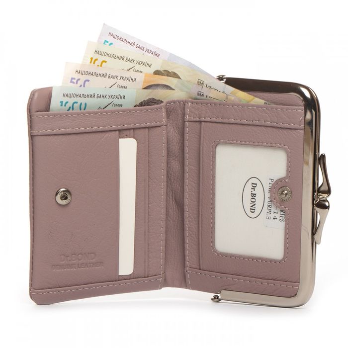 Шкіряний жіночий гаманець Classik DR. BOND WN-23-14 pink-purple купити недорого в Ти Купи