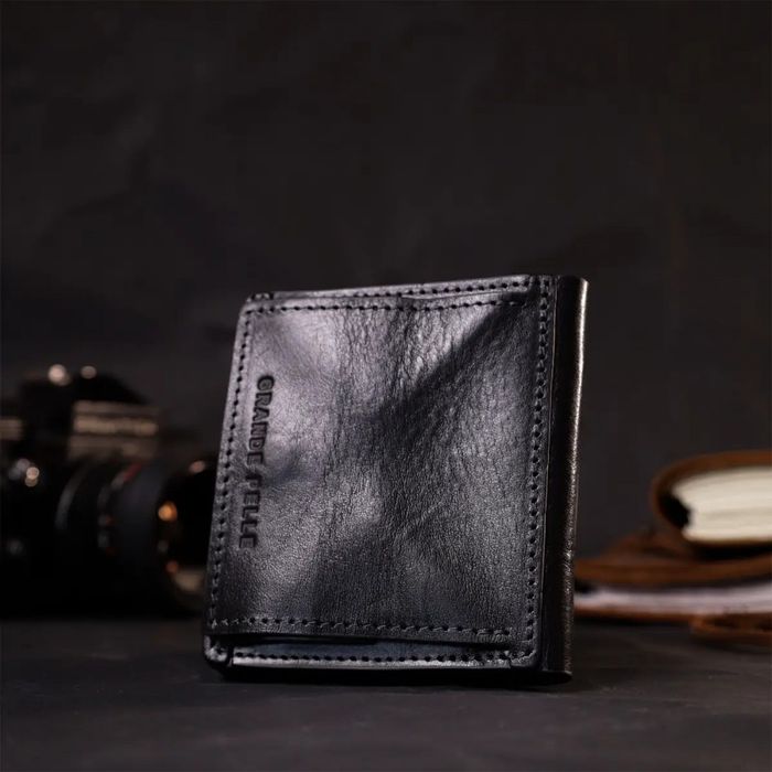 Кожаный мужской кошелек ручной работы GRANDE PELLE 11643 купить недорого в Ты Купи