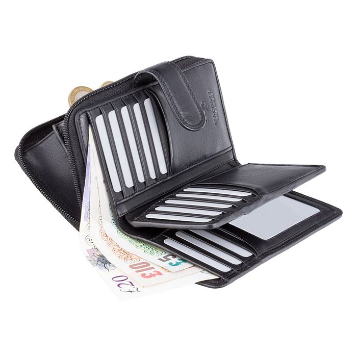Жіночий гаманець Visconti MADAME HT-33 BLK з натуральної шкіри купити недорого в Ти Купи