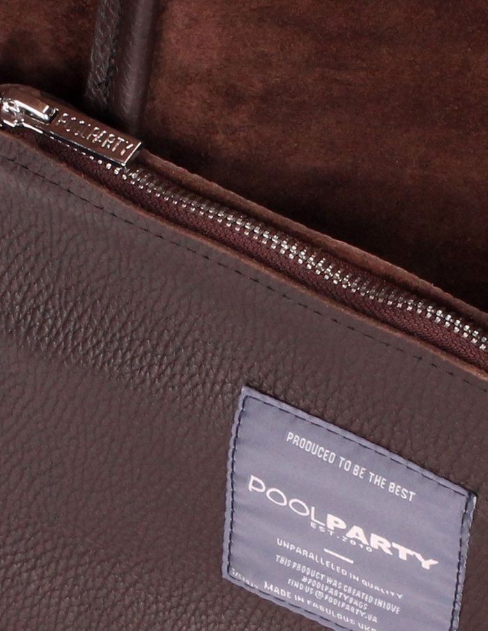Жіноча сумка Poolparty SOHO з натуральної шкіри коричнева купити недорого в Ти Купи