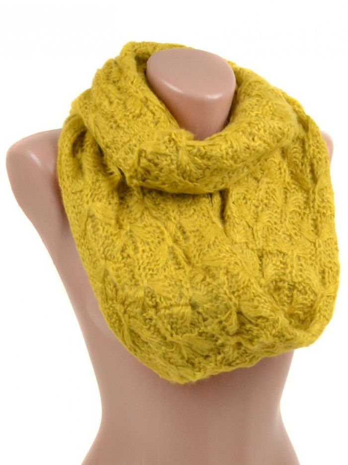Женский шерстяной шарф-хомут M0429 yellow купить недорого в Ты Купи