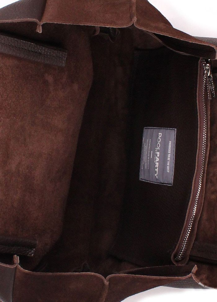 Жіноча сумка Poolparty SOHO з натуральної шкіри коричнева купити недорого в Ти Купи