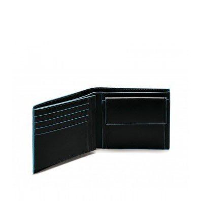 Черное кожаное мужское портмоне Piquadro Blue Square (PU1240B2_N) купить недорого в Ты Купи