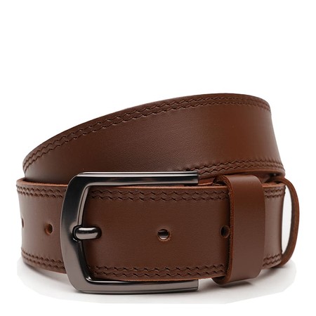 Мужской кожаный ремень Borsa Leather V1125FX58-brown купить недорого в Ты Купи