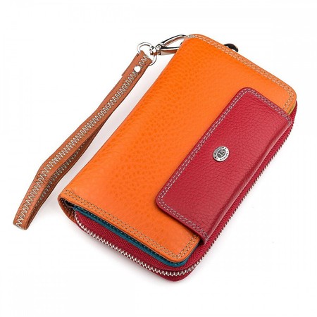 Жіночий шкіряний гаманець ST Leather 18441 (SB55-5) Помаранчевий купити недорого в Ти Купи