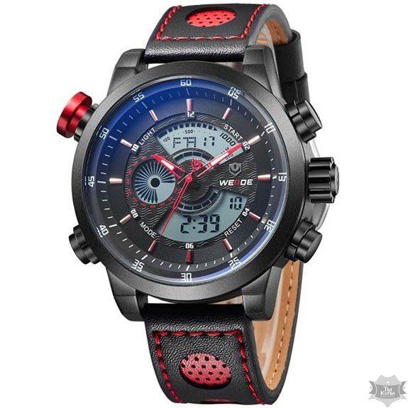 Чоловічий спортивний годинник Weide Premium Red (+1299) купити недорого в Ти Купи