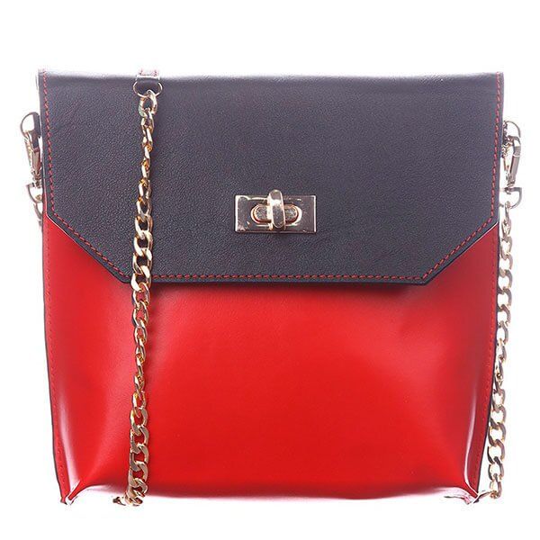 Жіноча шкіряна чорно-червона сумка Valenta ВЕ6095233 купити недорого в Ти Купи