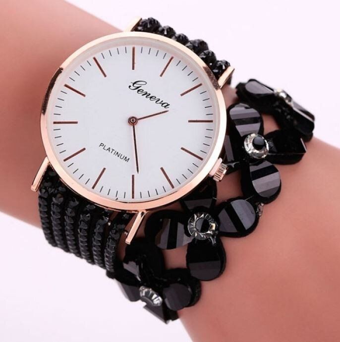Жіночий наручний годинник GENEVA CREATIVE BLACK (1306) купити недорого в Ти Купи