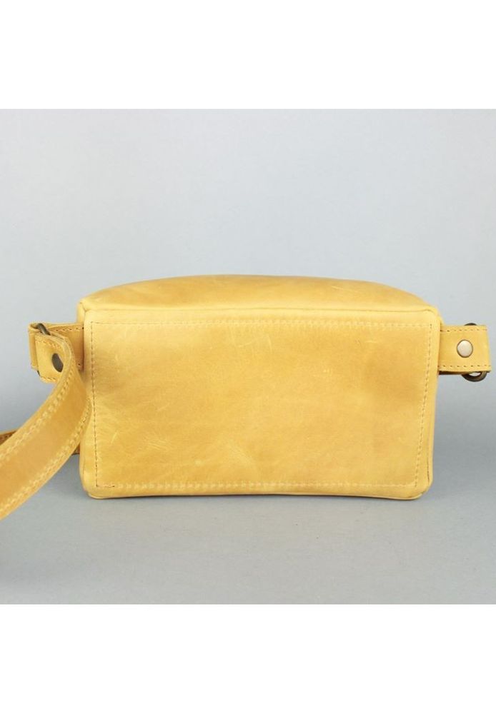 Кожаная поясная сумка желтая винтажная TW-BELTBAG-YELL-CRZ купить недорого в Ты Купи
