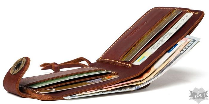 Чоловічий гаманець ручної роботи Gato Negro Four коричневий купити недорого в Ти Купи