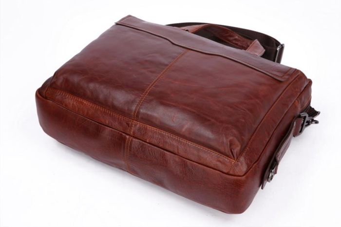Мужская кожаная коричневая сумка John McDee jd7162в купити недорого в Ти Купи