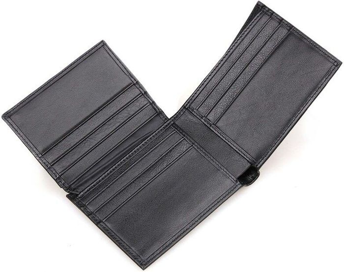 Чоловічий шкіряний гаманець Vintage 14449 Чорний купити недорого в Ти Купи