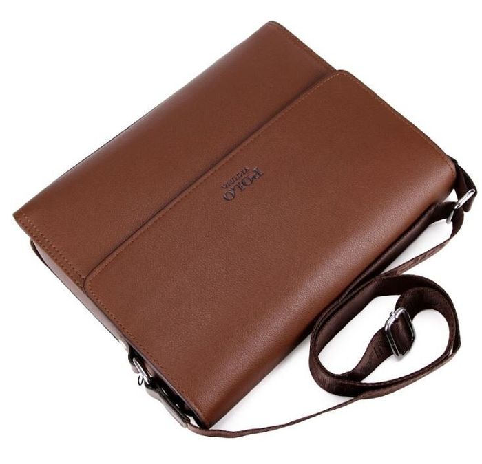 Мужская коричневая деловая сумка Polo 8822-4 купить недорого в Ты Купи