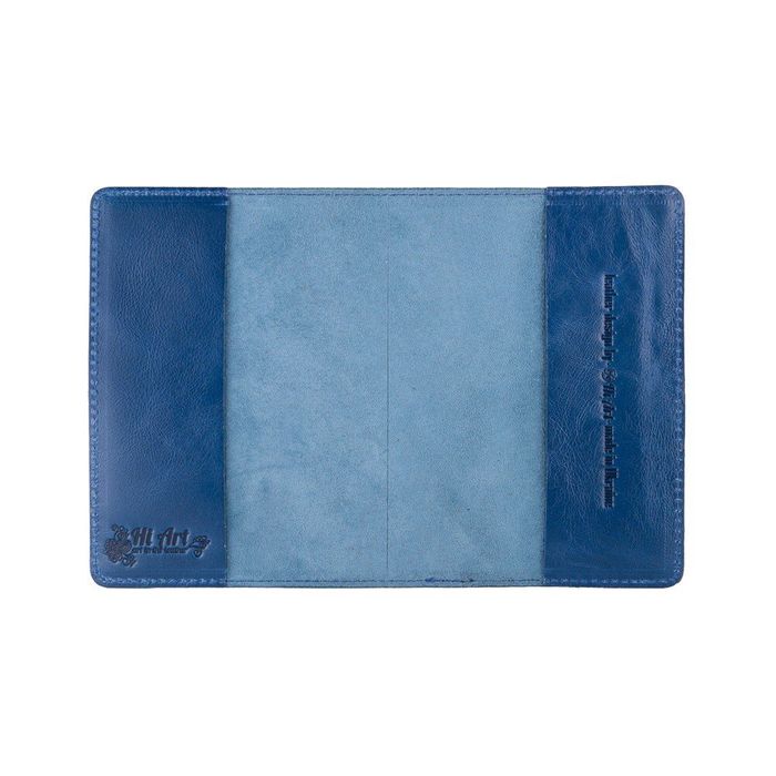 Шкіряна синя обкладинка на паспорт HiArt PC-01-C19-4026-T006 Синій купити недорого в Ти Купи