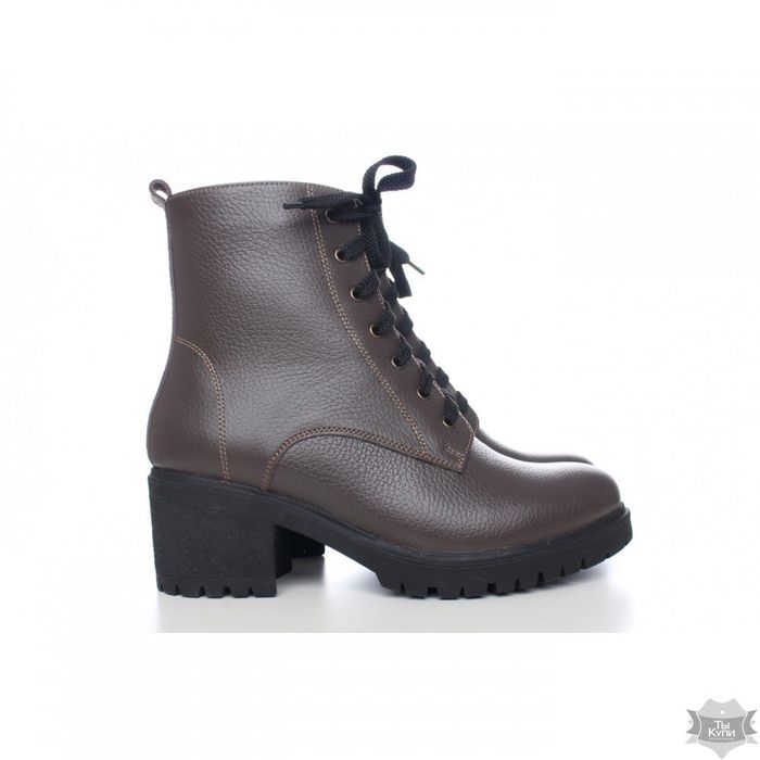Кожаные женские коричневые ботинки Villomi 4017-04 купить недорого в Ты Купи