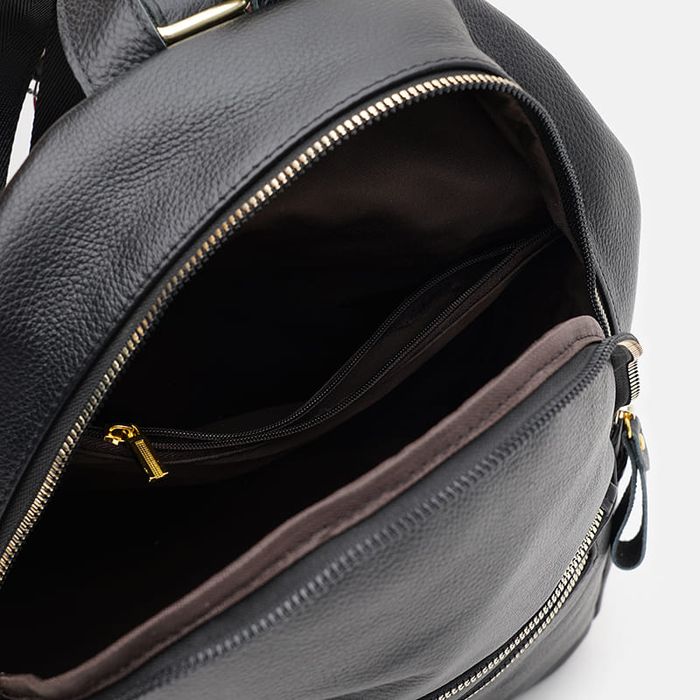 Женский кожаный рюкзак Borsa Leather k1s005-black купить недорого в Ты Купи