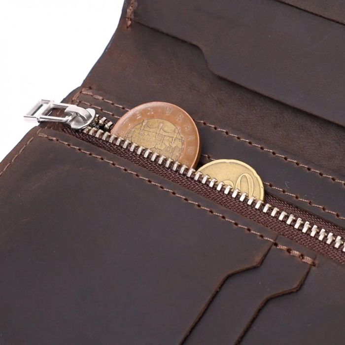 Кожаный мужской кошелек ручной работы с держателем для Apple AirTag GRANDE PELLE 11624 купить недорого в Ты Купи