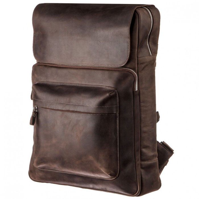 Мужской кожаный коричневый рюкзак SHVIGEL 15307 купить недорого в Ты Купи