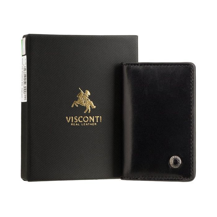 Кожаный картхолдер Visconti ENZ75 Ascari (Black Shadow) купить недорого в Ты Купи