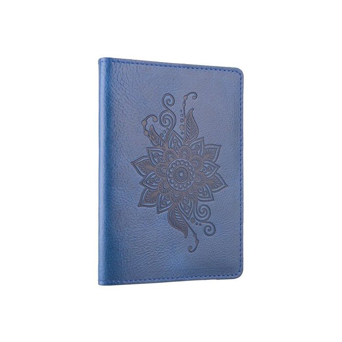 Кожаная синяя обложка на паспорт HiArt PC-01-C19-4026-T006 Синий купить недорого в Ты Купи