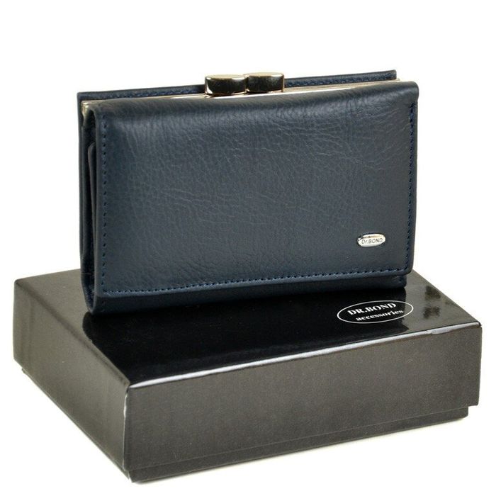 Кожаный кошелек Classik DR. BOND W11 dark-blue купить недорого в Ты Купи