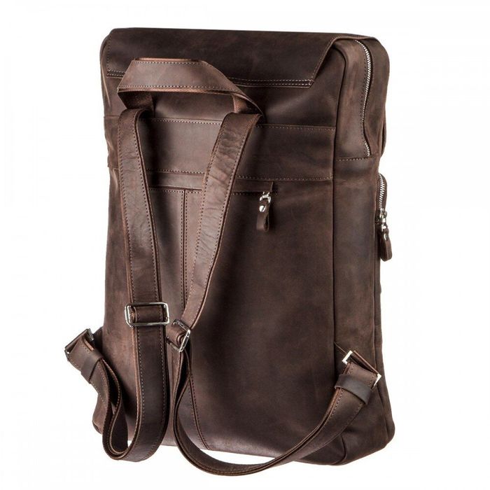 Чоловічий шкіряний коричневий рюкзак SHVIGEL 15307 купити недорого в Ти Купи