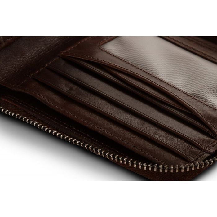 Шкіряний чоловічий гаманець Redbrick RBWC0010 c RFID (brown) купити недорого в Ти Купи
