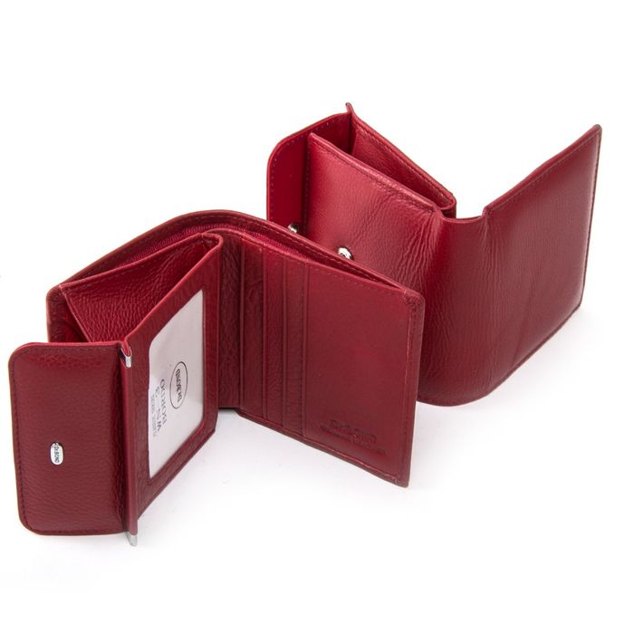 Жіночий шкіряний гаманець Classik DR. BOND WN-3 bordeaux-red купити недорого в Ти Купи