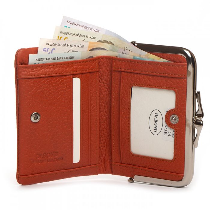 Шкіряний жіночий гаманець Classik DR. BOND WN-23-14 orange купити недорого в Ти Купи