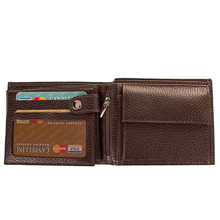 Чоловічий шкіряний гаманець CANPELLINI коричневий купити недорого в Ти Купи