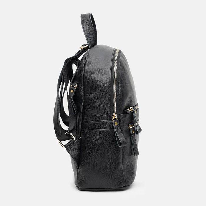 Шкіряний жіночий рюкзак Borsa Leather k1s005-black купити недорого в Ти Купи