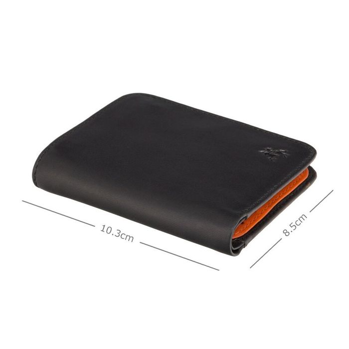 Шкіряний чоловічий гаманець Visconti VSL34 Lank c RFID (Black-Orange) купити недорого в Ти Купи