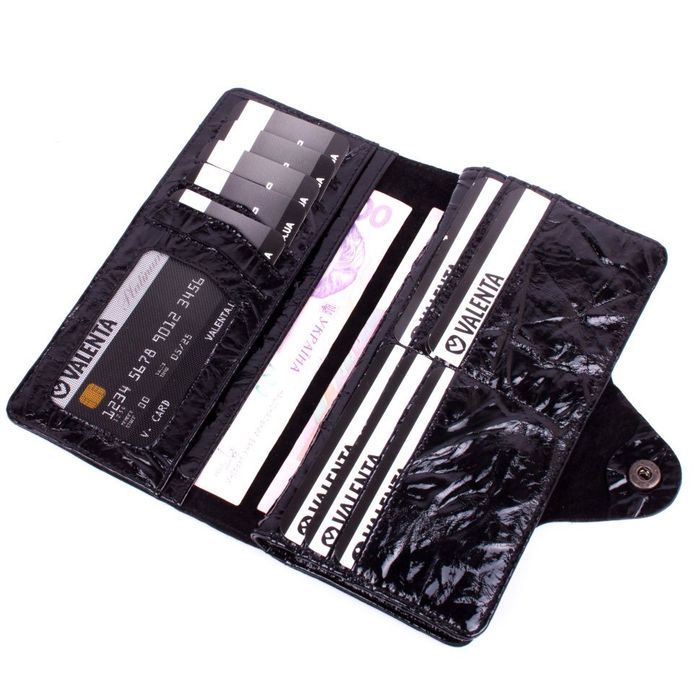 Жіночий шкіряний чорний гаманець Valenta ХР25401 купити недорого в Ти Купи