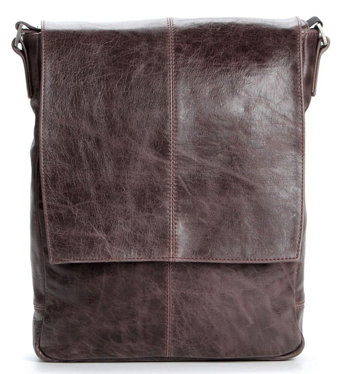 Чоловіча шкіряна сіро-коричнева сумка SHVIGEL 00796 купити недорого в Ти Купи