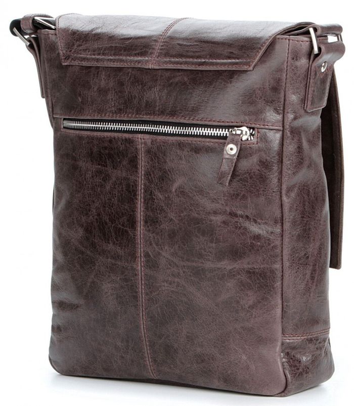 Чоловіча шкіряна сіро-коричнева сумка SHVIGEL 00796 купити недорого в Ти Купи