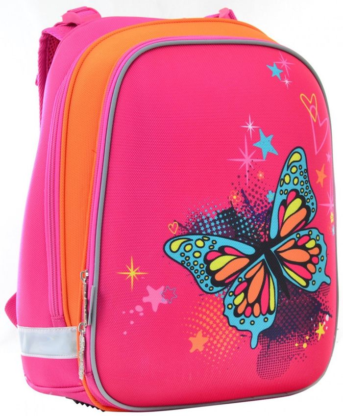 Шкільний каркасний рюкзак 1 Вересня 29х38х15 см 16 л для дівчаток H-12 Butterfly blue (554579) купити недорого в Ти Купи