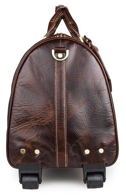Дорожня шкіряна сумка на колесах Vintage 14254 Темно-коричневий купити недорого в Ти Купи