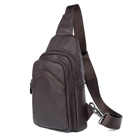 Кожаный коричневый мини-рюкзак John McDee jd4013q купить недорого в Ты Купи