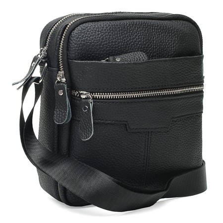 Мужская кожаная сумка Borsa Leather K18016a-black купить недорого в Ты Купи