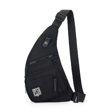 Тонкая текстильная сумка-слинг черного цвета Confident AT09-T-HD-23370A купить недорого в Ты Купи