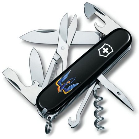 Складной нож Victorinox CLIMBER UKRAINE Трезубец-Ласточка 1.3703.3_T1230u купить недорого в Ты Купи