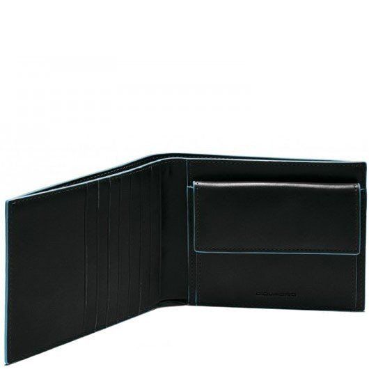 Черное кожаное мужское портмоне Piquadro Blue Square (PU1239B2_N) купить недорого в Ты Купи