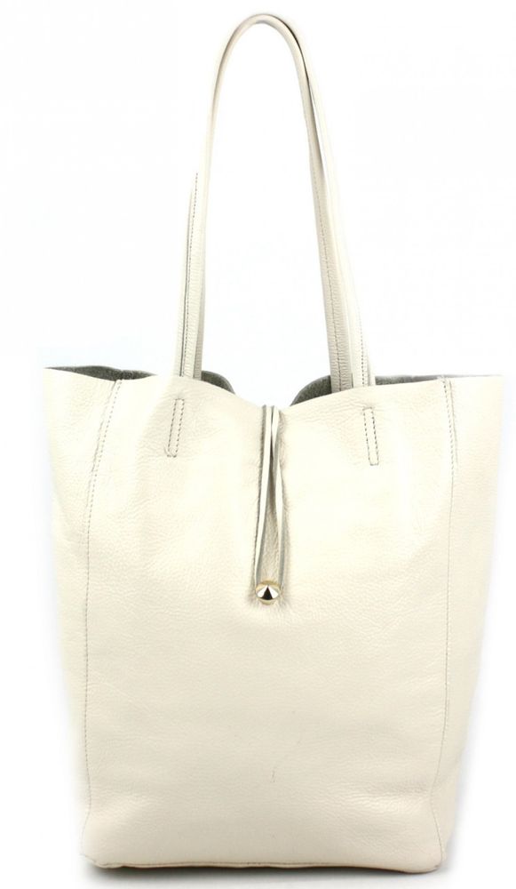 Женская кожаная сумка шоппер Borsacomoda бежевая 845.027 купить недорого в Ты Купи