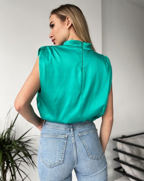 Блузы ISSA PLUS 13715A L зеленый купить недорого в Ты Купи
