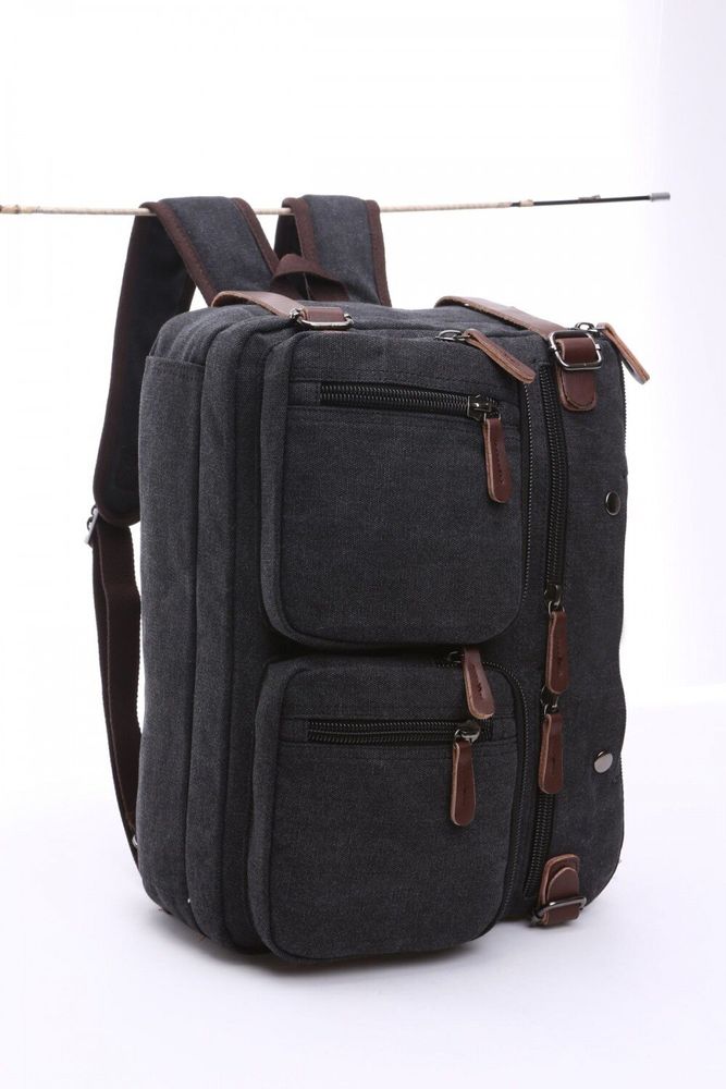 Чоловіча текстильна чорна сумка-рюкзак Vintage 20078 купити недорого в Ти Купи