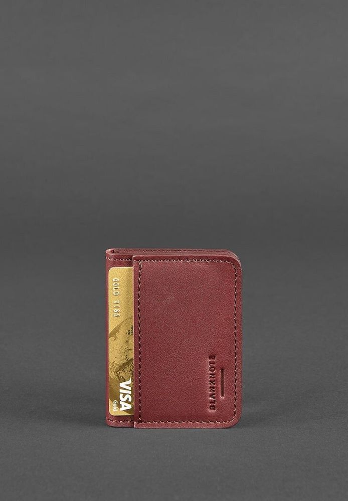 Женская кожаная обложка для ID-паспорта и водительских прав BlankNote 4.0 бордовая BN-KK-4-VIN купить недорого в Ты Купи