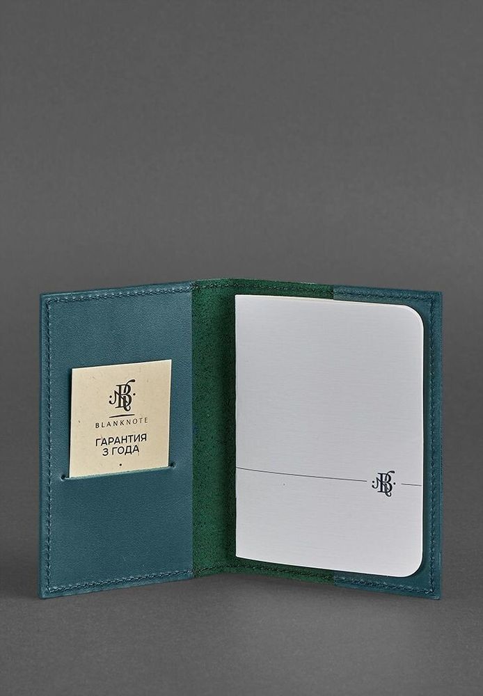 Обкладинка для паспорта зі шкіри BlankNote bn-op-1-2-malachite купити недорого в Ти Купи