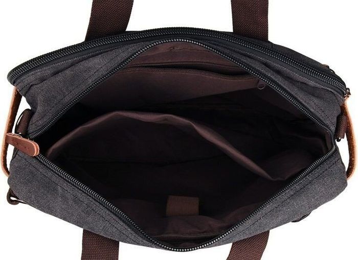 Мужская текстильная чёрная сумка-рюкзак Vintage 20078 купить недорого в Ты Купи