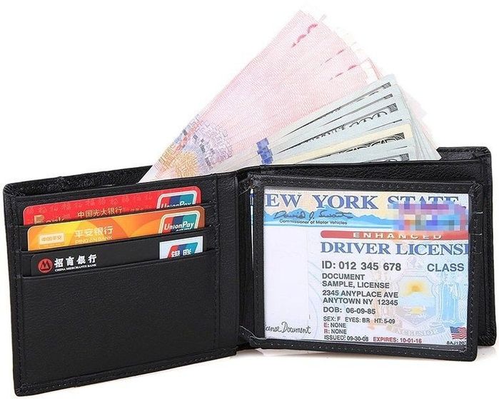 Чоловічий шкіряний гаманець Vintage 14448 Чорний купити недорого в Ти Купи