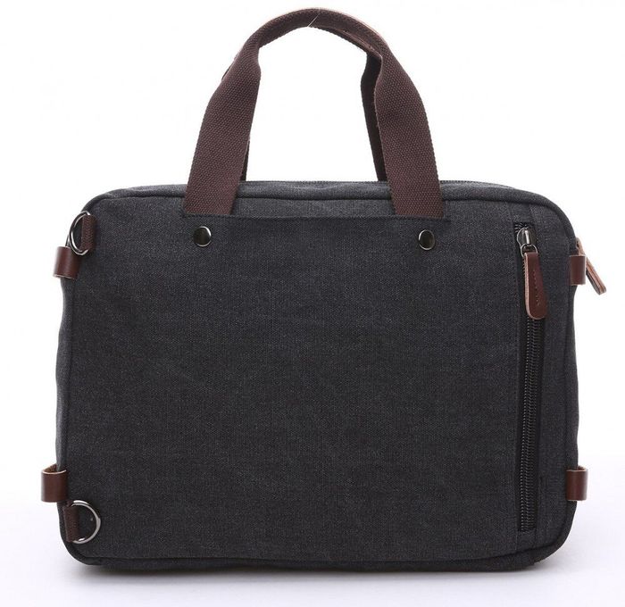 Мужская текстильная чёрная сумка-рюкзак Vintage 20078 купить недорого в Ты Купи